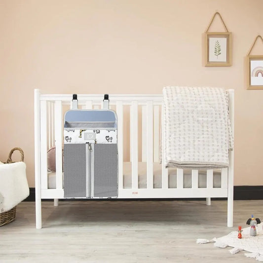 Diaper Bag - 2 Pieces - Changing Table Basket - Diaper Basket - Hanging Diaper Box for Babies - Large Changing Table - Diaper Organizer - Toy Basket - For Baby Bottle Tissue - For Crib/Child/Nursery/Travel/Car - For Nursery Accessories - 43x26x18cm - Image 3