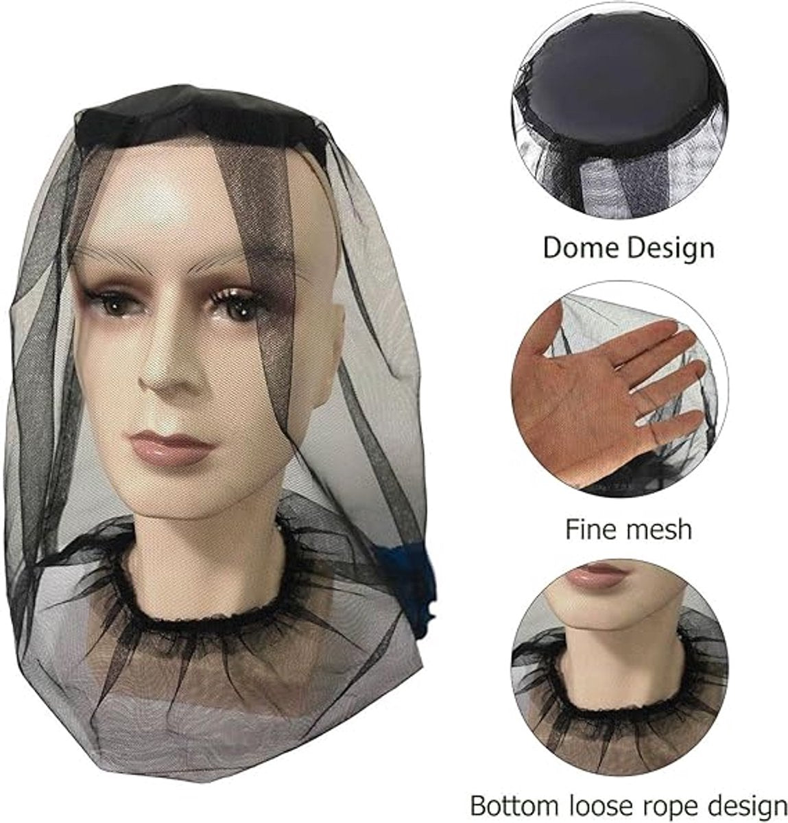 Pieces - Head Net - Anti-mosquito head net - Face protection - Bee hat - Anti-mosquito head net - Beekeeper's hat - Mosquito net - Mosquito head net - Image 2