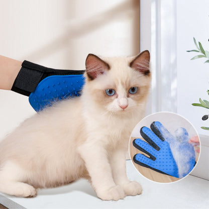 Pet Glove - Brush Glove For Dogs And Cats - Glove Brush - Grooming Gloves - Grooming Brush For Pets - For Cat Dog Horse Rabbit Animal - Blue - 1 Pair - Image 4