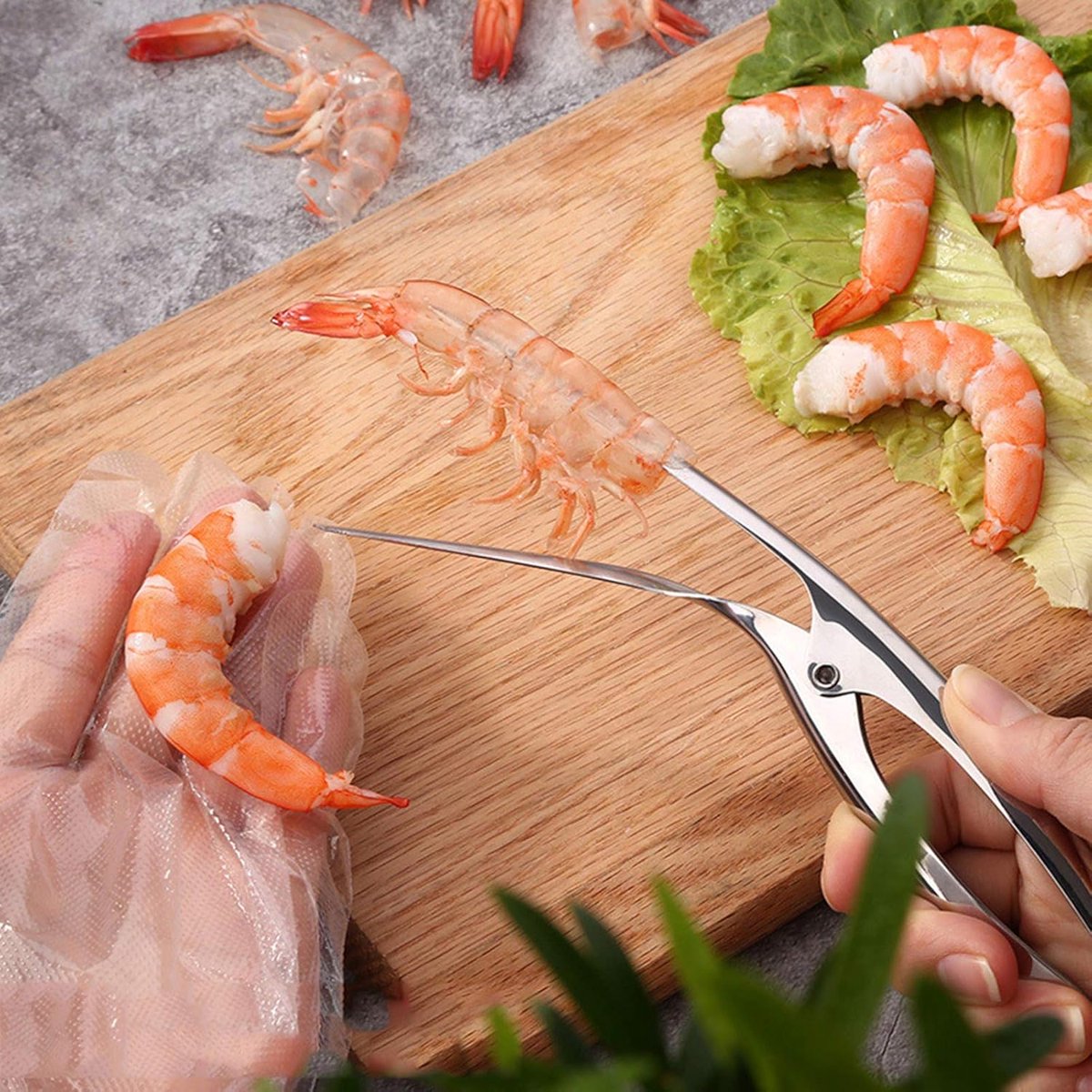 Kitchen tongs - Portable kitchen tongs - Professional grill tongs - High-quality barbecue tongs - Shrimp peeler - Shrimp peeler - Shellfish peeler - Cleaning shrimp - Gamba tongs - Scampi tongs - Shrimp stripping tool - Image 3