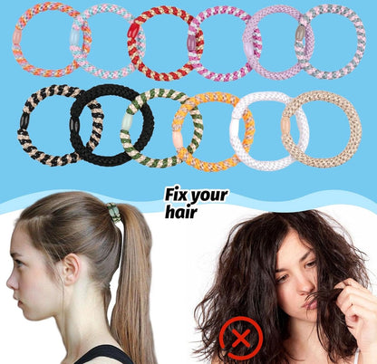 Allecto Plus - Pack of 12 elastic hair ties in various colors, suitable for different hairstyles - Image 4