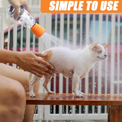 Pet Bathing Tool Outdoor - Dog Shower - Portable Water Bottle Shower Head - Pet Shower Head Attachment - Pet Shower Head Spray - For Portable Dog Shower, Outdoor Walking, Camping, Dirt Removal - Green+Orange - 2 Pieces - Image 4