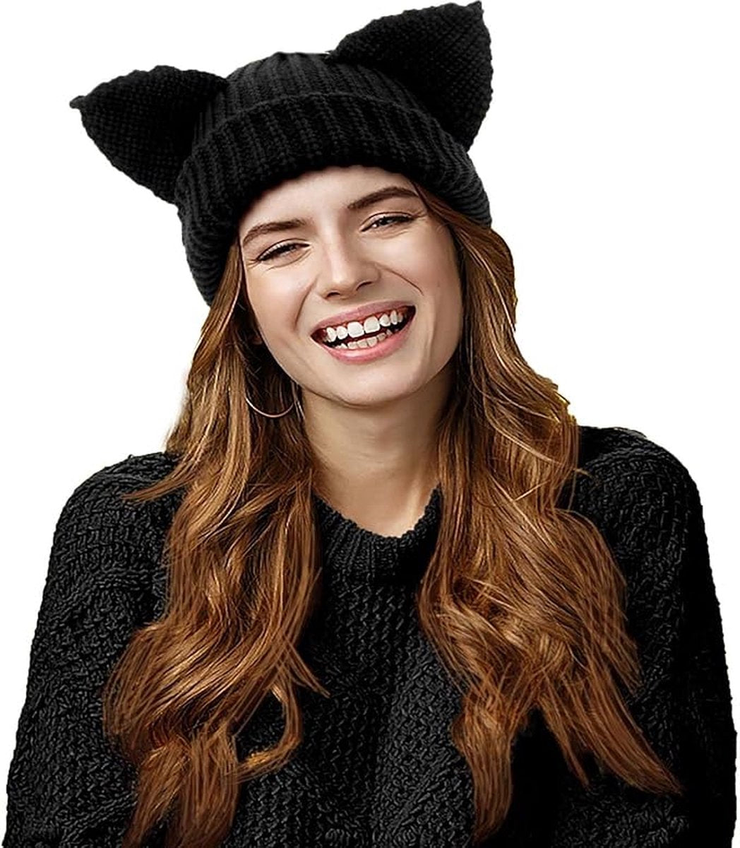 Hat - Knitted Hat - Warm Hat - Winter Hat - Beanie - Knitted - Sports & Everyday Use - Black - Men & Women - Good Moisture Wicking - One Size - Image 3