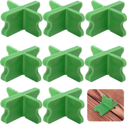 8 pieces - ABS deck spacers - 1/16", 1/8", 3/16", 1/4" - green deck spacers - for pressure-treated composite decks
