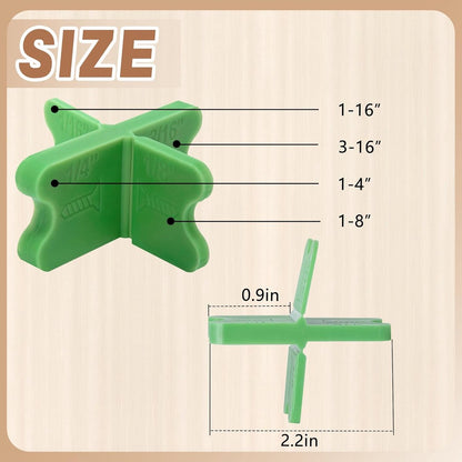 8 pieces - ABS deck spacers - 1/16", 1/8", 3/16", 1/4" - green deck spacers - for pressure-treated composite decks - Image 2