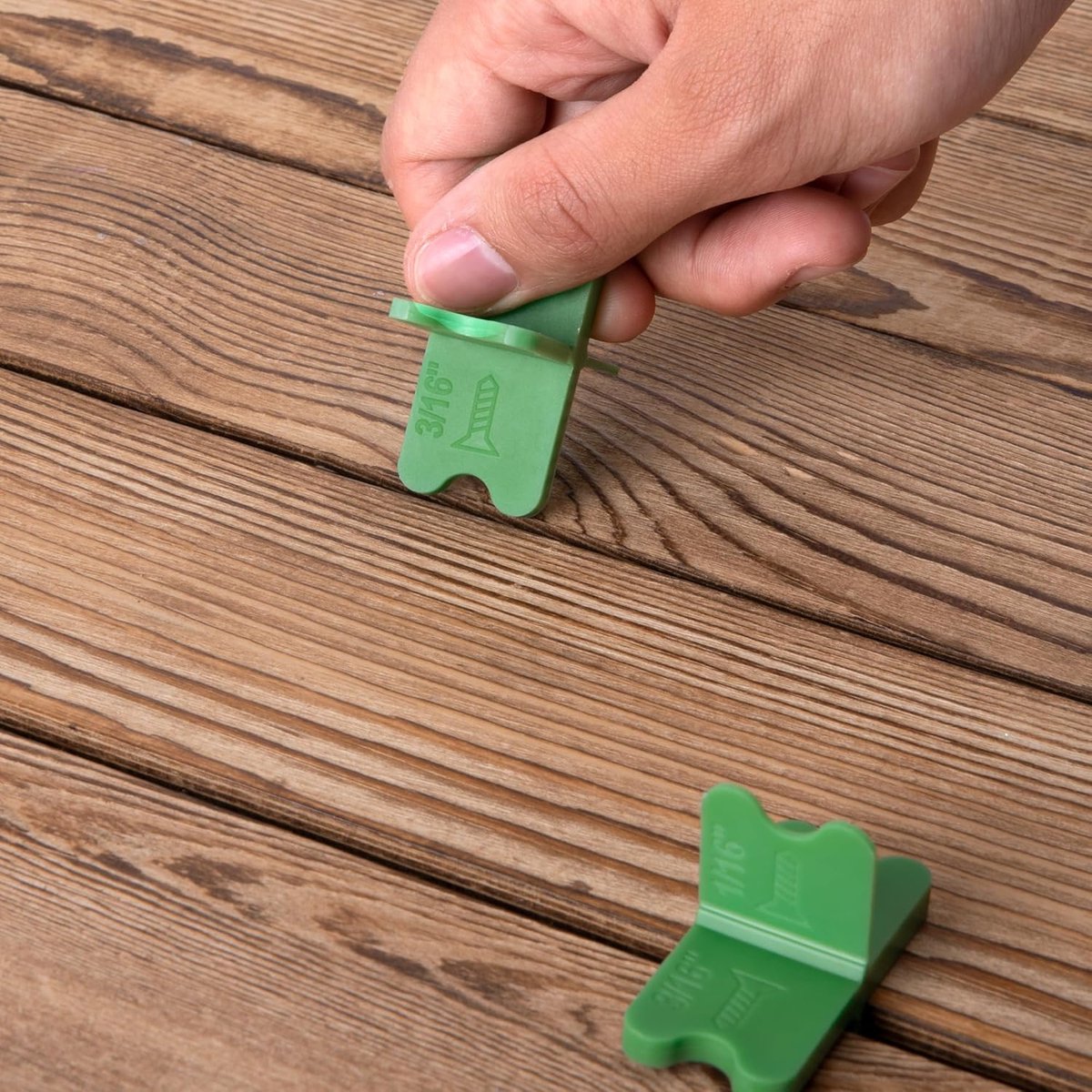 8 pieces - ABS deck spacers - 1/16", 1/8", 3/16", 1/4" - green deck spacers - for pressure-treated composite decks - Image 3