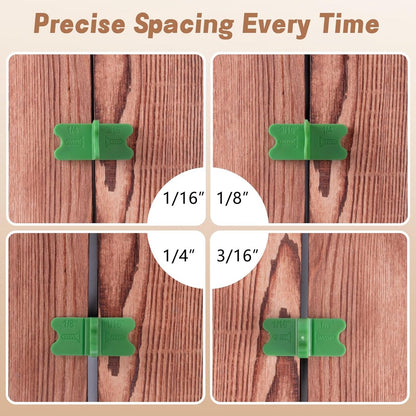 8 pieces - ABS deck spacers - 1/16", 1/8", 3/16", 1/4" - green deck spacers - for pressure-treated composite decks - Image 4