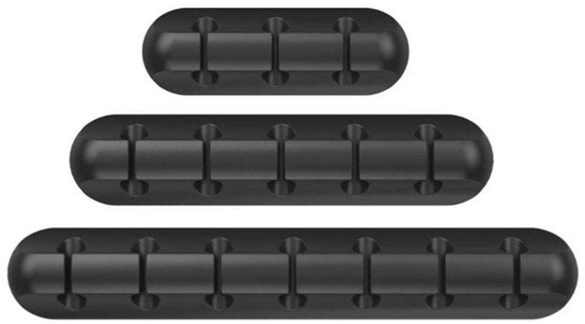 Black cable organizer - Cable net holder - Self-adhesive cable clip - Cable holder - USB cable fastening system - Cable holder - for USB charging cables, power cables, mouse cables, PC, office - 3-pack - Image 2