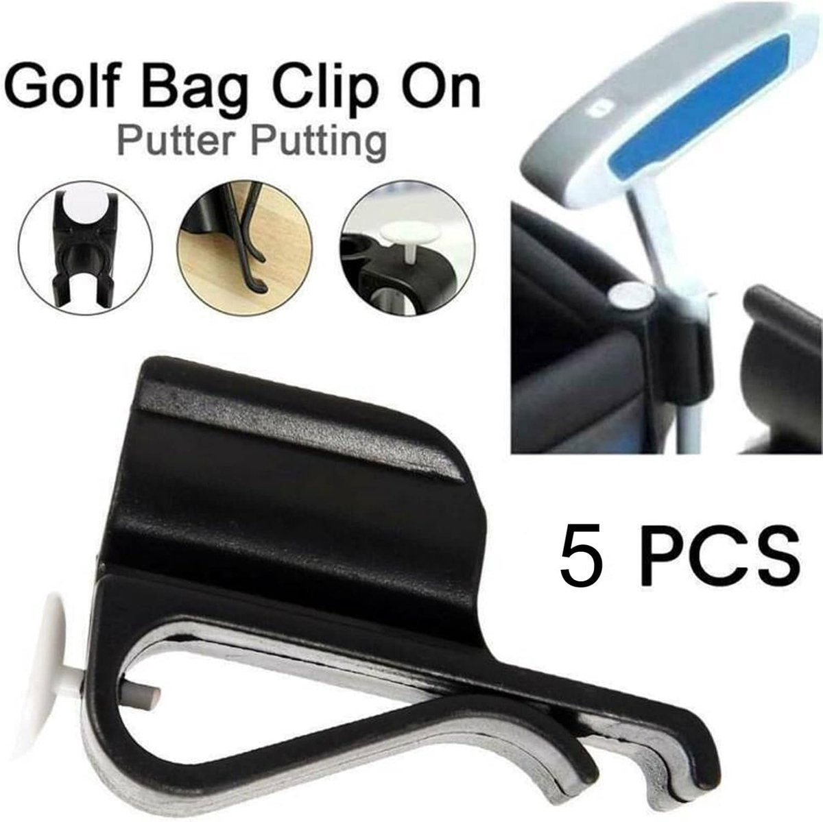 5 Pieces - Golf Putter Clip + Golf Marker - Golf Putter Clips - Putter Holder - Putting & Putter Line - Ball Marker - Green Marker - Marking Ball - Marker - Golf Accessories - Golf Training Materials - Golf - Image 3