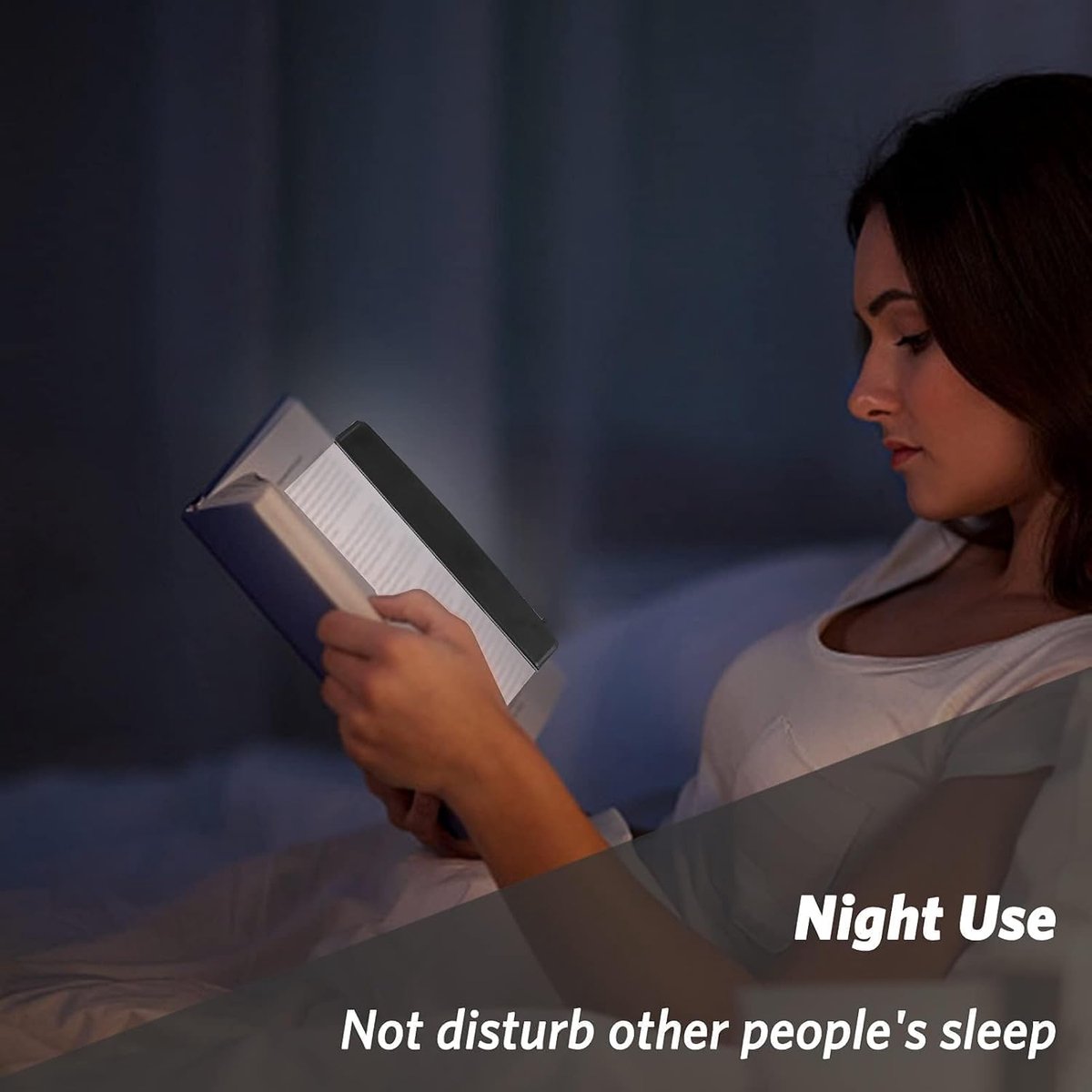 reading light for book - reading light - bookmark Book lamp - reading light for in bed - flat reading light - flexilight reading light - Battery operated (Requires 3 AA batteries, not included) - Suitable for reading in the evening - White - Image 3