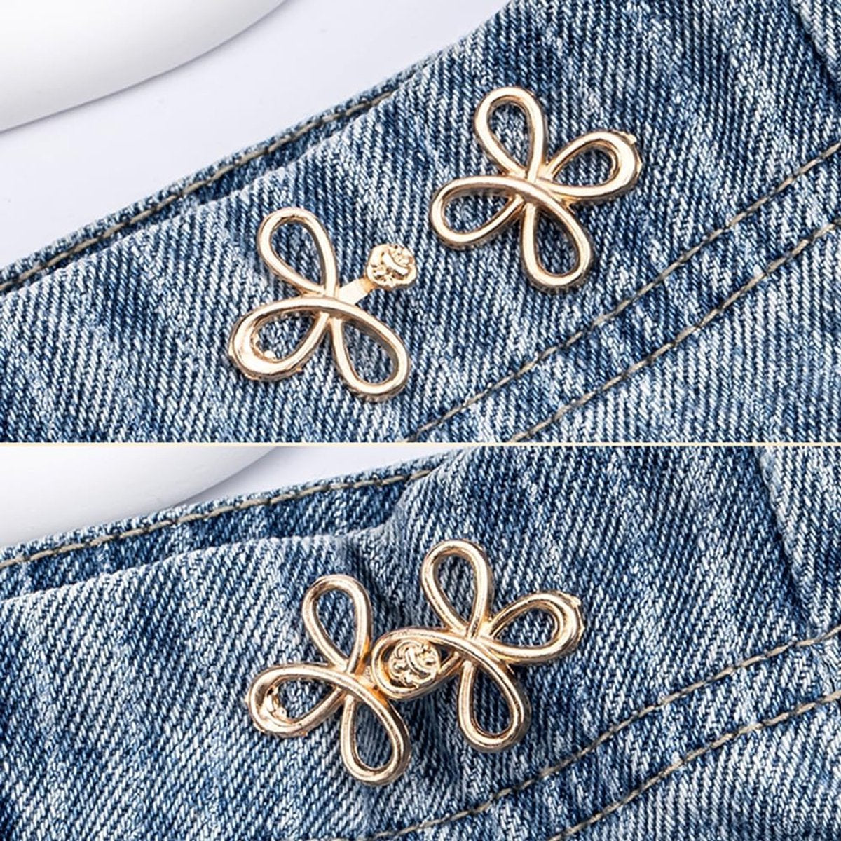 Trouser Reducer - 8 Pieces - Waist Stretcher Set - Pins - Waist Extender - Jeans Shortening Buttons - Adjustable Button - Tightening Button - Tightener Buttons - Reusable - Trouser Waist Reinforcement - For Loose Jeans, Trousers, Skirts, and Sleeves - Image 3