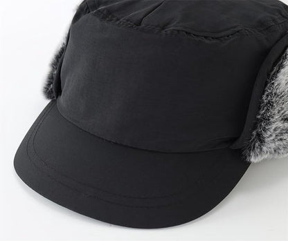 Beanie - Winter hat - Men's winter hat - Winter ear flap hat - with visor - with ear flaps - Ski hat - Cold weather - Trapper hat - Ear warmers Water-repellent outdoor hat - Winter - for outdoor sports, skiing, cycling, hiking, running - black - Image 5