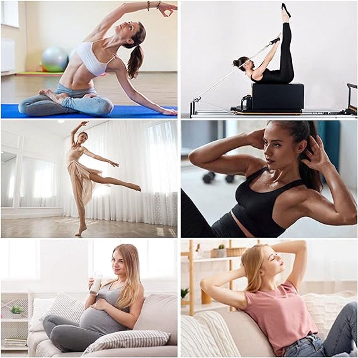 pairs - Socks - Women's high Pilates non-slip socks - Yoga Pilates Socks with Grip - Non-slip Cotton Socks - Yoga Socks - Non-slip ankle socks - for Ballet, Dance, Workouts - White - Image 4
