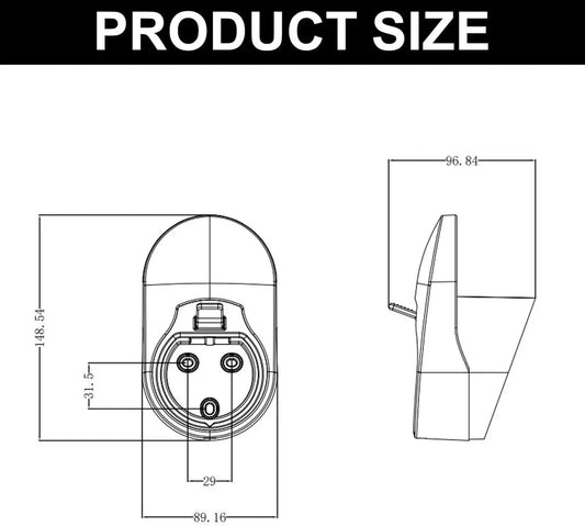 Charger Holder - Type 2 Charger - Wall Mount Cable Holder - Cable Organizer for Electric Cars - Bracket for Charging Electric Vehicles - Wall Charger Bracket for Electric Vehicles - Compatible with EU-compliant Charging Sockets - Black - Image 5