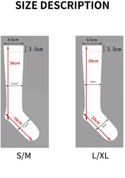 pairs - Compression socks - Sports socks - Running socks - Support socks - Knee socks - High-fly socks - Unisex - Circulation support and sports - For running, traveling, cycling and pregnancy - 36 cm - Size 36-40 - S/M - Black - Image 2