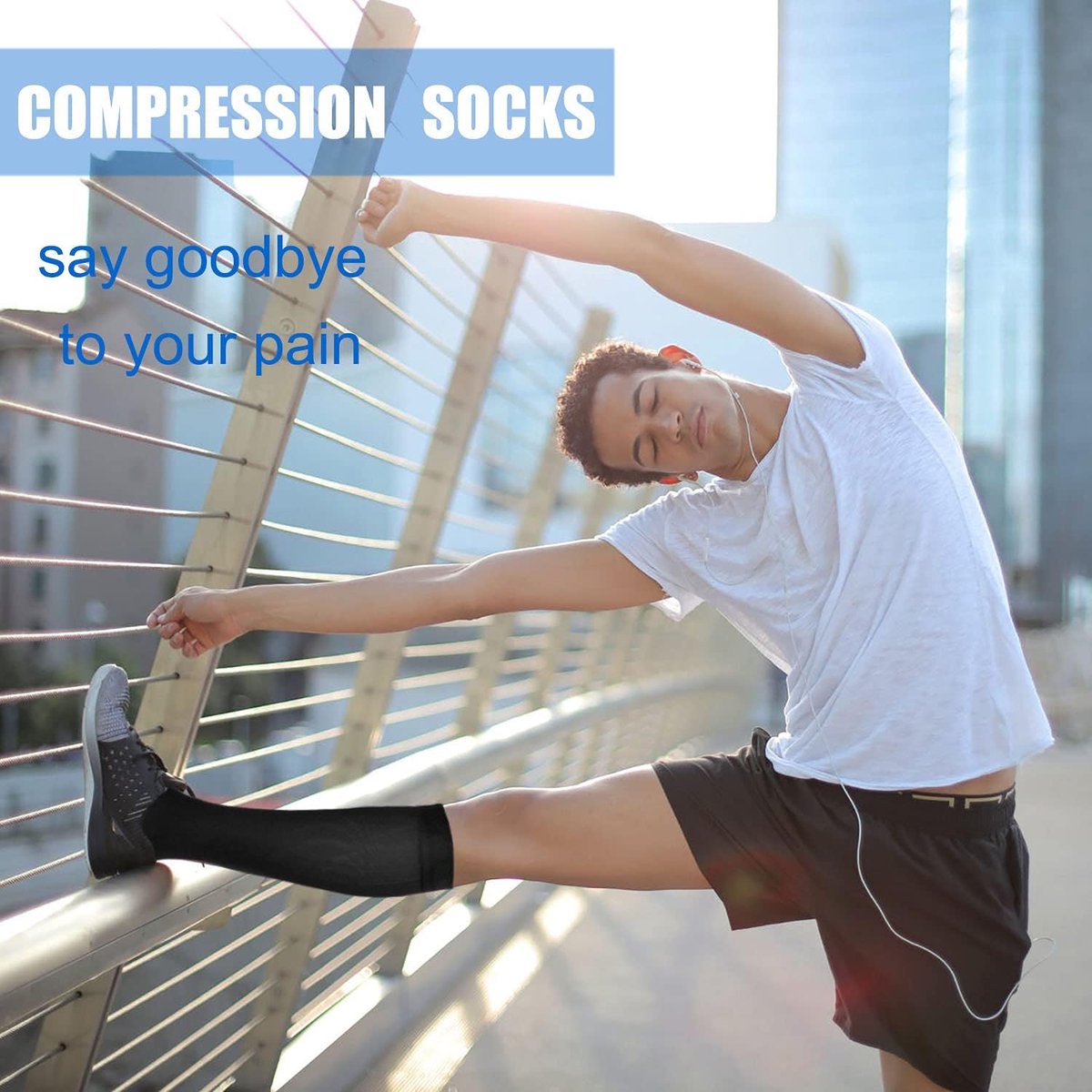 Pairs of Compression Socks for Men and Women - Running Socks - Support Socks - Compression Socks - Best Support for Nurses, Running, Cycling - Sports Socks - Compression Socks - Size 40-46 - Image 3