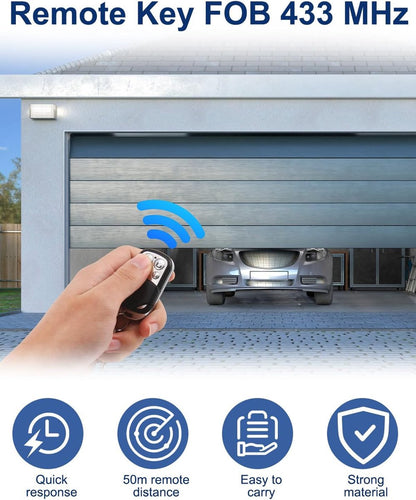 2 pieces - 433 MHz - Remote control - Garage door openers - Remote control for car garage door - universal garage door remote control - automatic garage door remote control - for car garage door - with keychain - 4 channels - Image 4