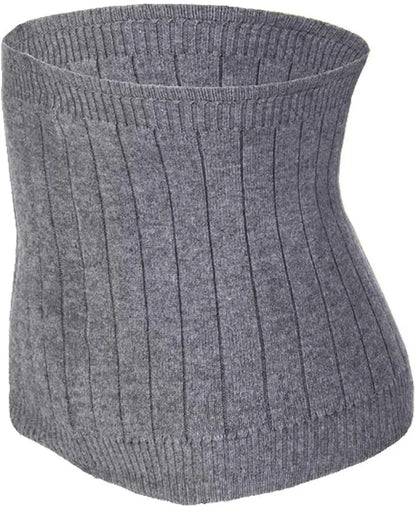 Cashmere heating belt - abdominal and back heating belt - knitted elastic belt - Bodywarmer made of very soft material - Prevents lower back pain - Stay warm in winter - Double-layer padding - Size L - Grey