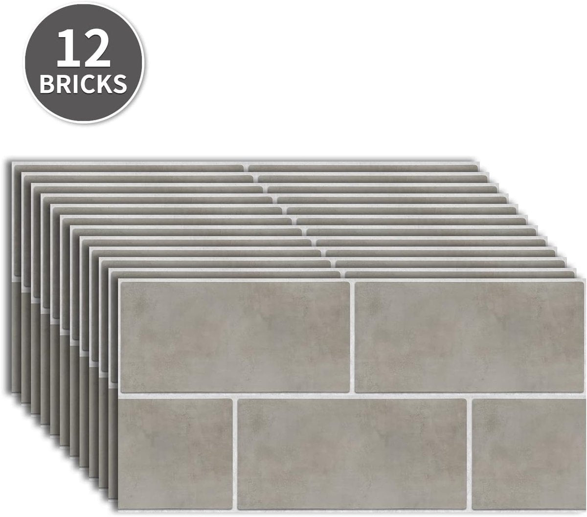 Set of 12 Adhesive Tiles - Wall Tile Stickers - Tile Stickers - Wall Stickers - Waterproof PVC Decorative Stickers - Self-Adhesive Wall Stickers - Non-Slip Tile Stickers - for Kitchens and Bathrooms - 30x15cm/12x6inch - Image 5