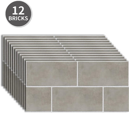 Set of 12 Adhesive Tiles - Wall Tile Stickers - Tile Stickers - Wall Stickers - Waterproof PVC Decorative Stickers - Self-Adhesive Wall Stickers - Non-Slip Tile Stickers - for Kitchens and Bathrooms - 30x15cm/12x6inch - Image 5