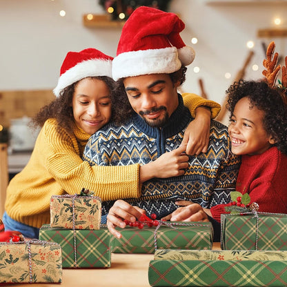 Wrapping paper - Christmas wrapping paper - Christmas gift paper - Wrapping paper with figures - 43 x 300cm - 2 Rolls - Christmas paper wrapping paper for Christmas - Christmas paper wrapping paper for children - gift paper - Kraft gift paper - Christmas  - Image 2