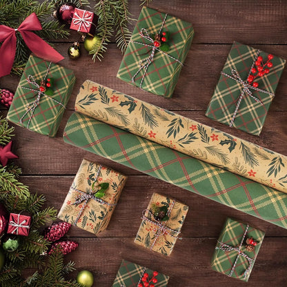 Wrapping paper - Christmas wrapping paper - Christmas gift paper - Wrapping paper with figures - 43 x 300cm - 2 Rolls - Christmas paper wrapping paper for Christmas - Christmas paper wrapping paper for children - gift paper - Kraft gift paper - Christmas  - Image 3