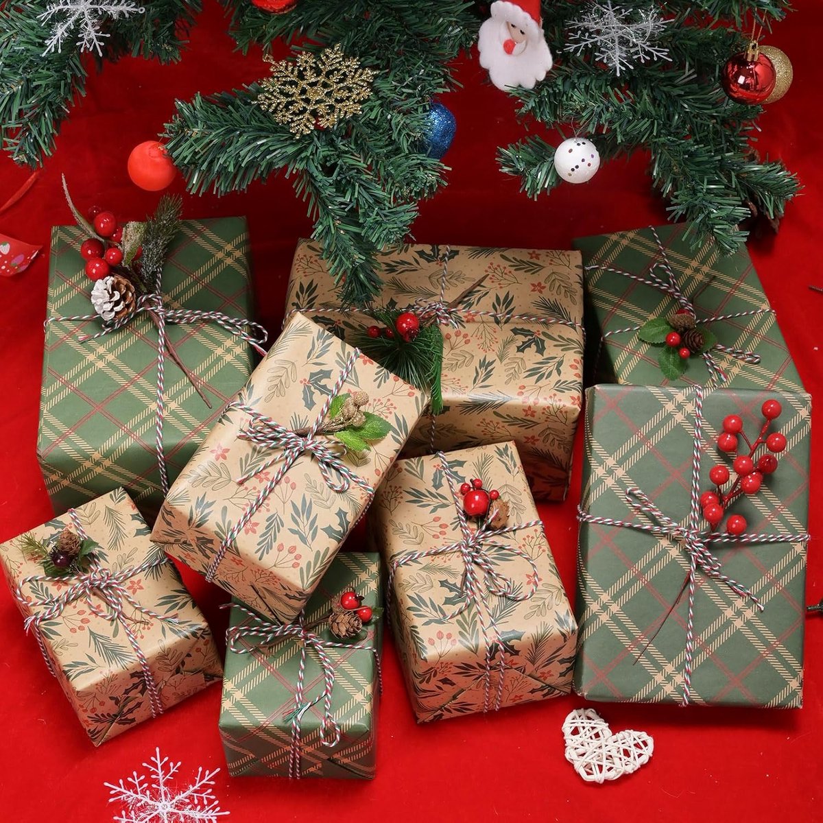 Wrapping paper - Christmas wrapping paper - Christmas gift paper - Wrapping paper with figures - 43 x 300cm - 2 Rolls - Christmas paper wrapping paper for Christmas - Christmas paper wrapping paper for children - gift paper - Kraft gift paper - Christmas  - Image 4