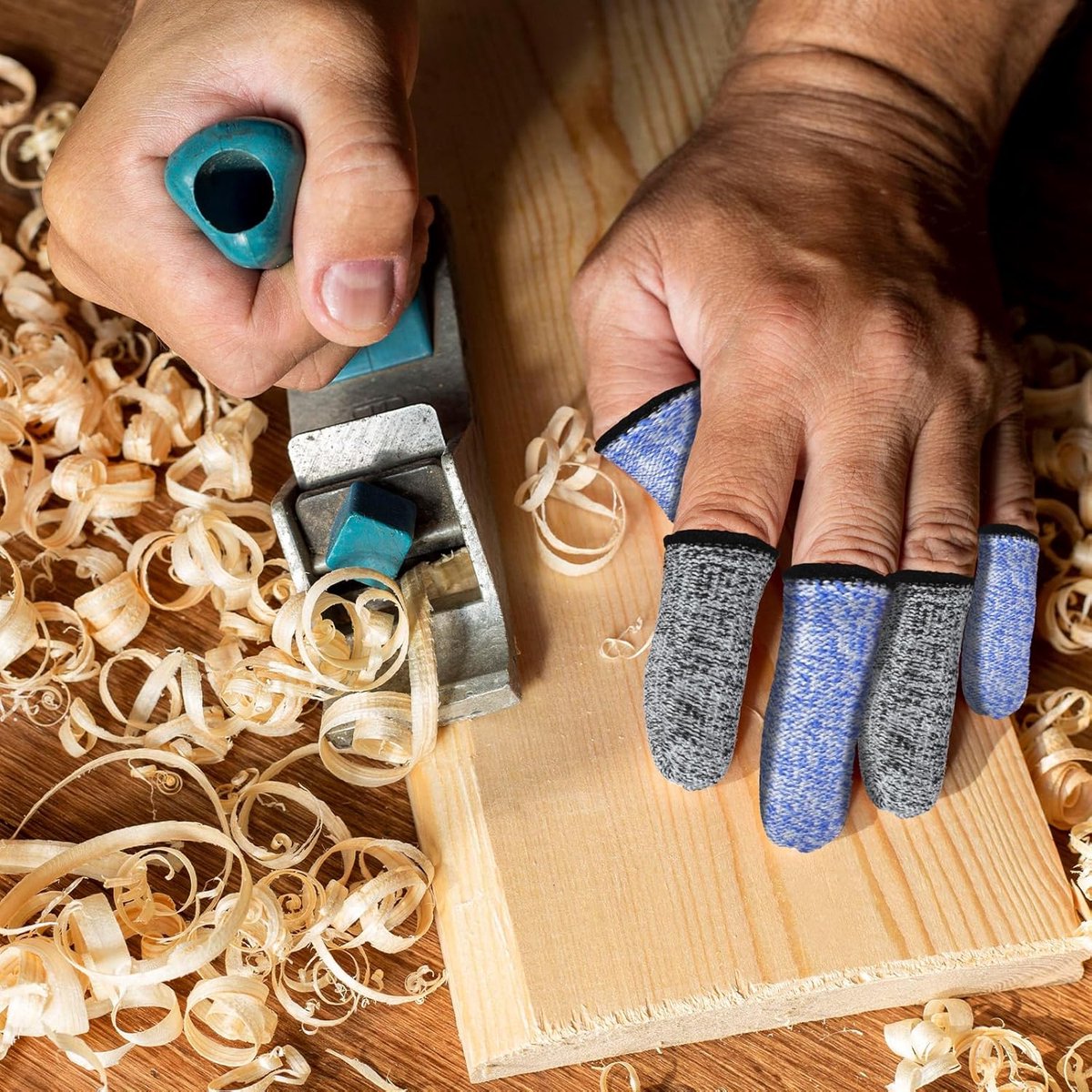 Finger Protectors - 40 Pieces - Cut-Resistant Thimbles - Finger Condoms - Thimbles - Reusable Finger Protectors - Finger Protection Against Cutting - Safety Tool - for Kitchen Work, Sculptures, Stained Glass Projects - Grey, Blue - Image 3