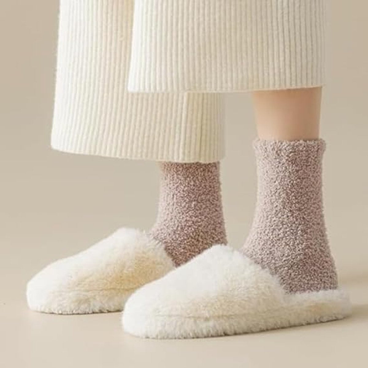 7 Pair - socks - women's socks - Warm Fuzzy Fleece Socks - Women's House Socks - Warm Winter Socks - Fluffy Socks - Sleep Socks - House Socks - Stockings - keep warm - coral fleece - Plush and comfortable - thick plush socks - center tube socks - Image 3