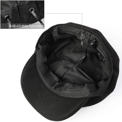 Ladies' Beret - Ladies' Hat - Warm Winter Beret - Ladies' Autumn and Winter Beret - Beret - Octagonal Cap - Soft Octagonal Beret - Adjustable Beret - Winter Hat with Visor - Winter - Fashion - Classic Autumn/Winter Style - Black - Image 2