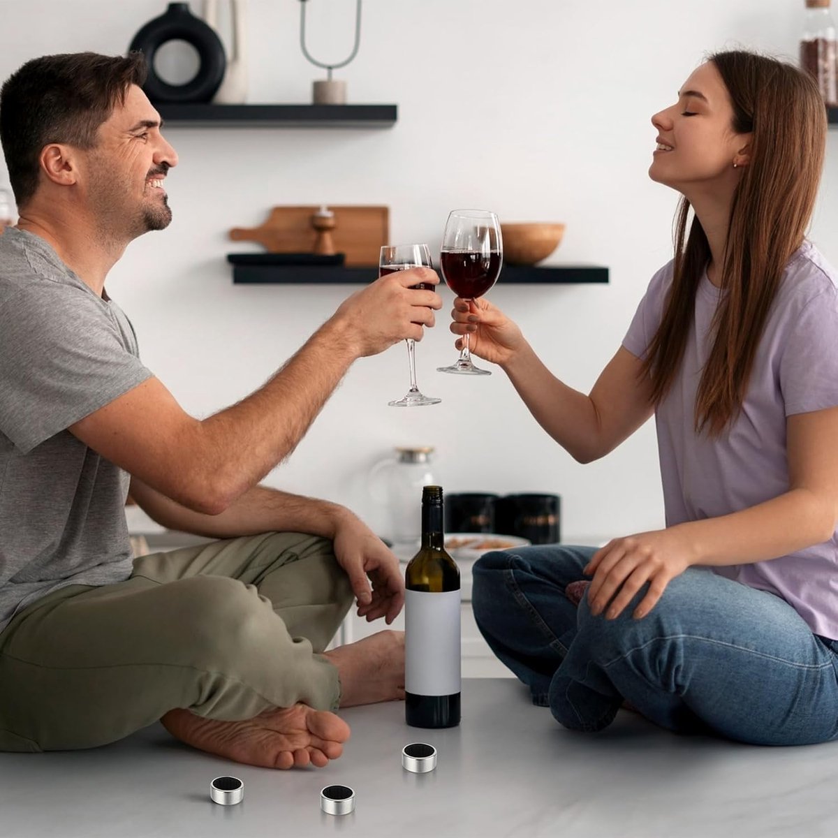pieces - Wine Drip Ring - Stainless Steel Wine Ring with Drip Catcher - wine drip ring - Drip ring - drip stoppers - Bar Supplies - Kitchen Gadgets - wine accessories - Image 2
