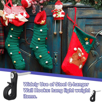 40 pieces - Christmas Light Clips - Screw Hooks - Screw Hooks for Suspension - Outdoor Lamp Hooks - with Screw Fixing - Outdoor Screw Hook - Hook - for Hanging Light Strings, Garage, New Year's Party, Plants and Decorations - Black - Image 4