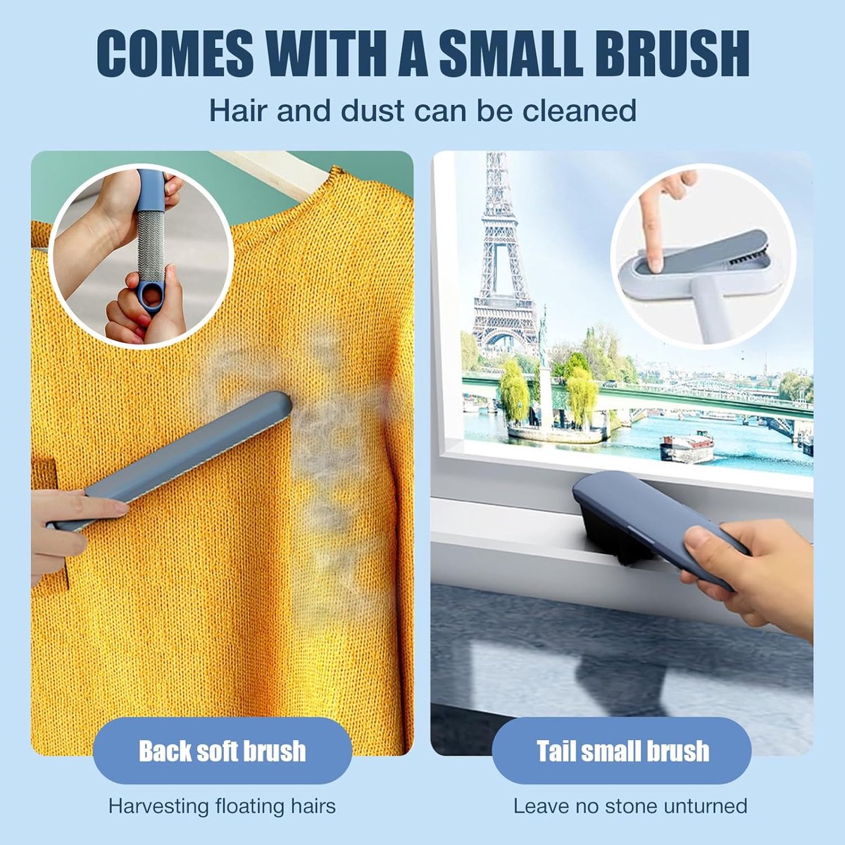 Pet Hair Remover 4 in 1 - 45x18cm - Reusable - Long handle - Image 3