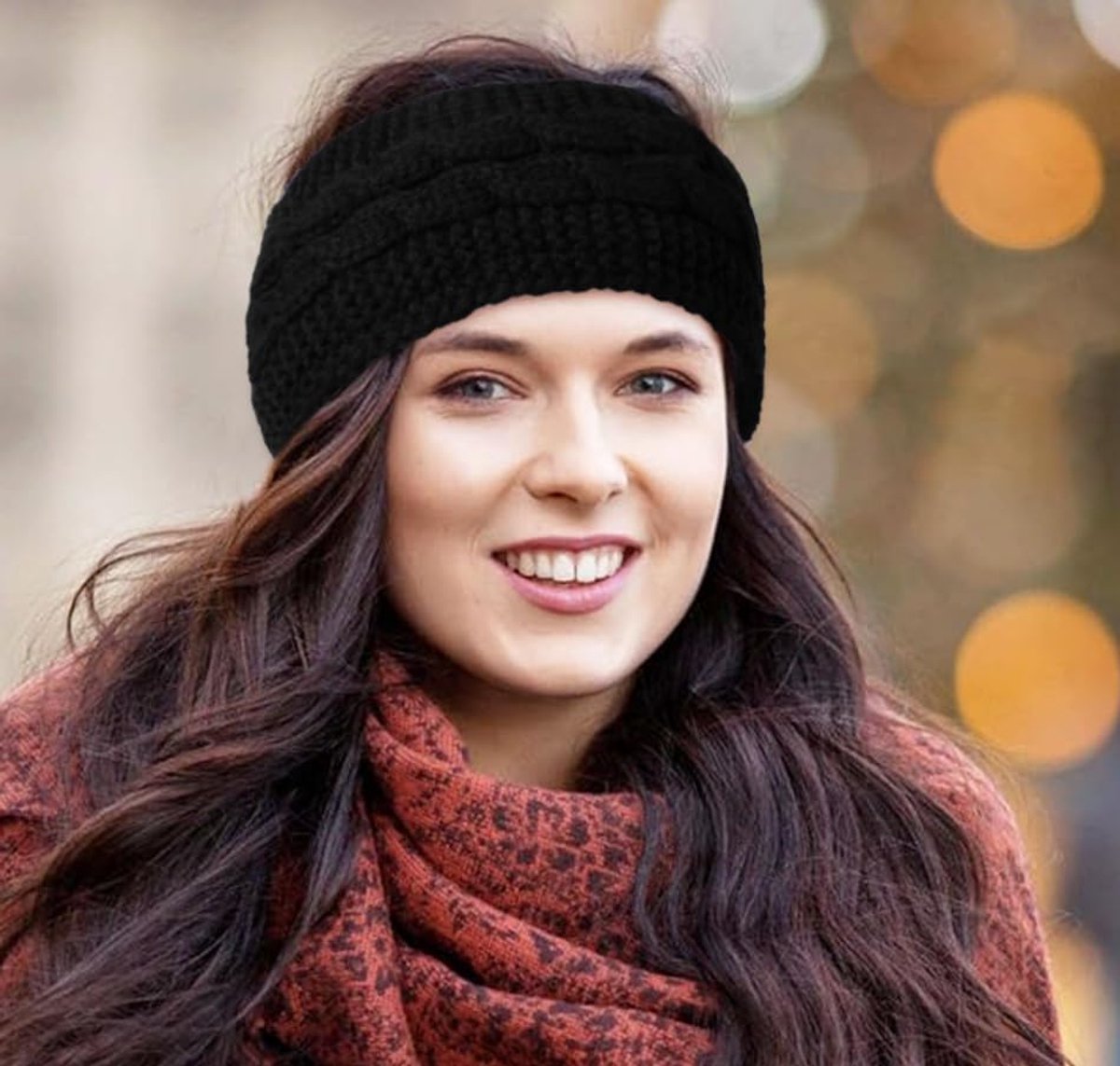 3 pieces - Headbands - Winter Headband for women - Ear warmers - Knitted Headbands - warm headbands - winter accessories - sports headband - cold weather headband - Christmas gifts - hair tie - hair accessories - black, grey, khaki - Image 5