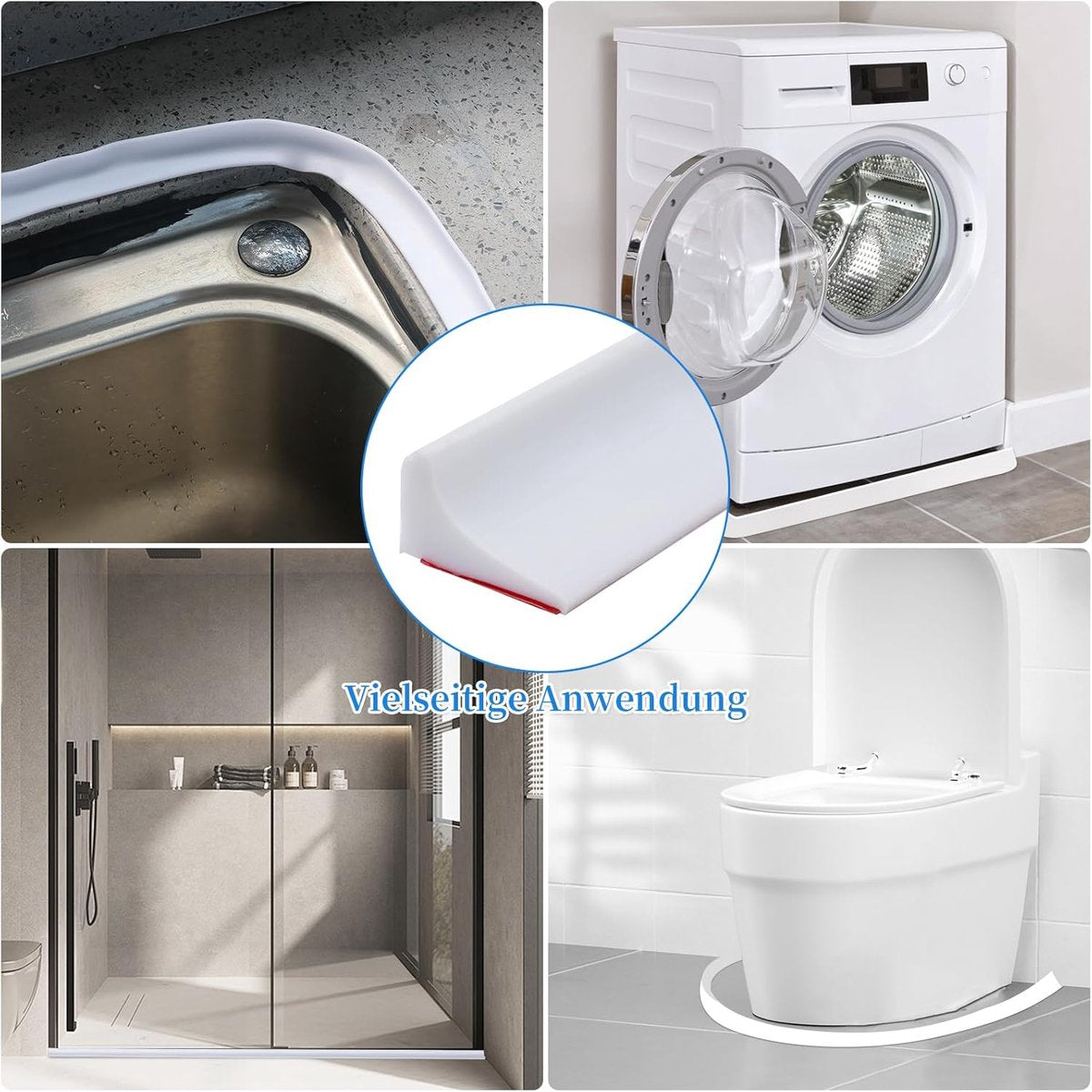 Silicone water stopper - Shower water blocker - 200 cm - White - Image 4