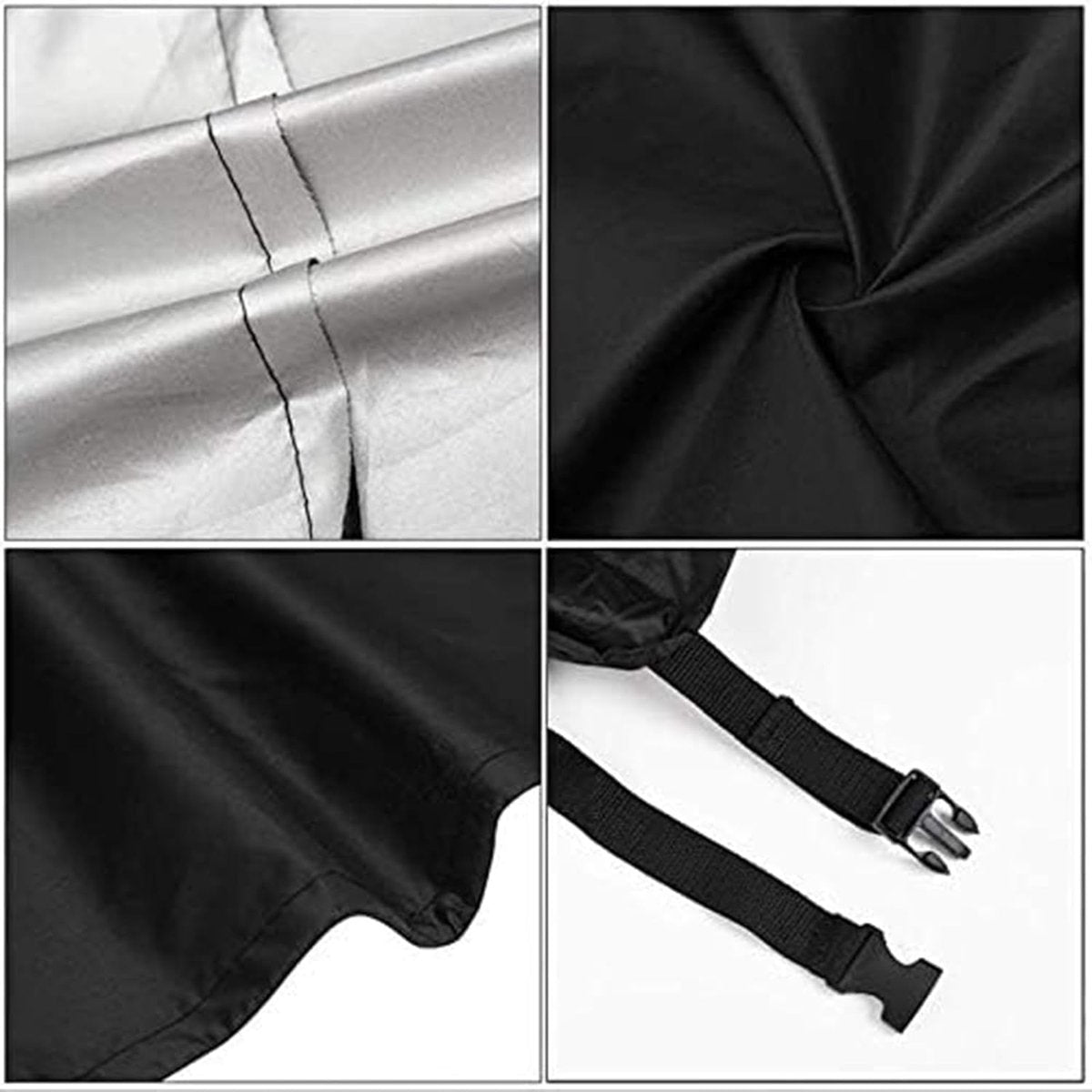 84*33*107 cm - Storage cover for a folding bed - Dust cover - storage cover for a folding bed with zipper - waterproof universal protective cover for a folding bed - robust storage cover for a folding bed - with adjustable drawstring - black - Image 3