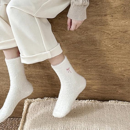 pairs - House socks - Women's house socks - Warm winter socks - Plush socks - Non-slip socks - Fluffy socks - Fuzzy slipper socks - Sleep socks - Coral fleece sleep socks - soft bed socks for women - for cold nights - pink - Image 5
