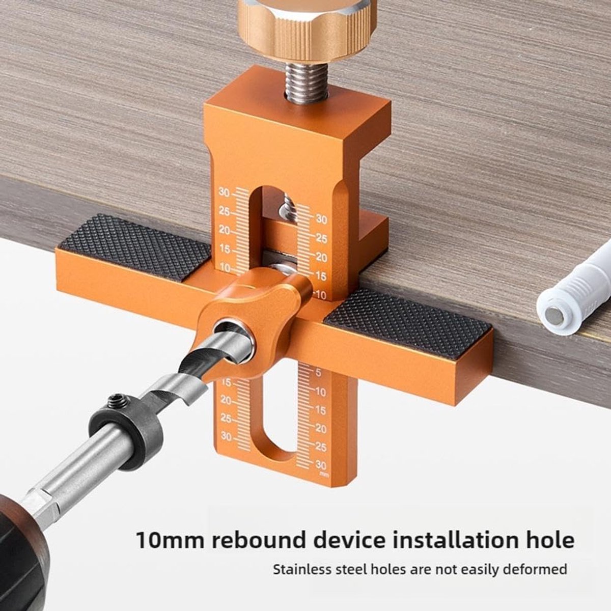 Cabinet Door Installation Positioner - Cabinet Door Positioner - Adjustable Height - Cabinet Door Installation - Mounting Template Clamps - Positioning Tool - 2-in-1 Mounting Template - for Positioning Cabinet Doors - Orange - Image 4