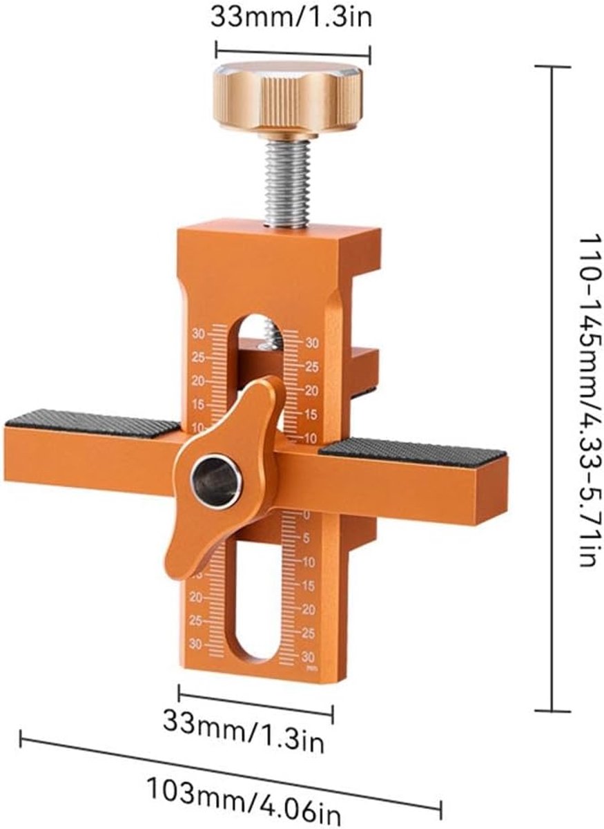 Cabinet Door Installation Positioner - Cabinet Door Positioner - Adjustable Height - Cabinet Door Installation - Mounting Template Clamps - Positioning Tool - 2-in-1 Mounting Template - for Positioning Cabinet Doors - Orange - Image 5