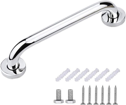 Shower Grab Bar - Stainless Steel - Bathroom Heavy Duty Safety Grab Bars - for the Elderly, Disabled, and Children - Non-Slip Grab Bar - Kitchen - Stairs - Kitchen Cabinet Handle - Safety Grab Bar - Screws Included - Silver - 30CM