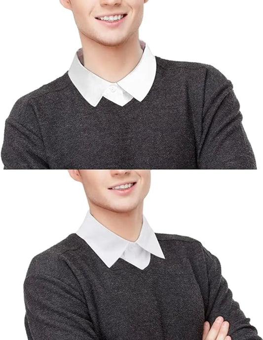 2 pieces - Women's Shirt Collar - Shirt Collar - Detachable Collar - Small Shirt Collar - Faux Detachable Collar - Detachable Pointed Collar - Small Collar - Pointed Collar - Shirt Replacement - Blouse - Adjustable - One Size - White, Black - Image 2