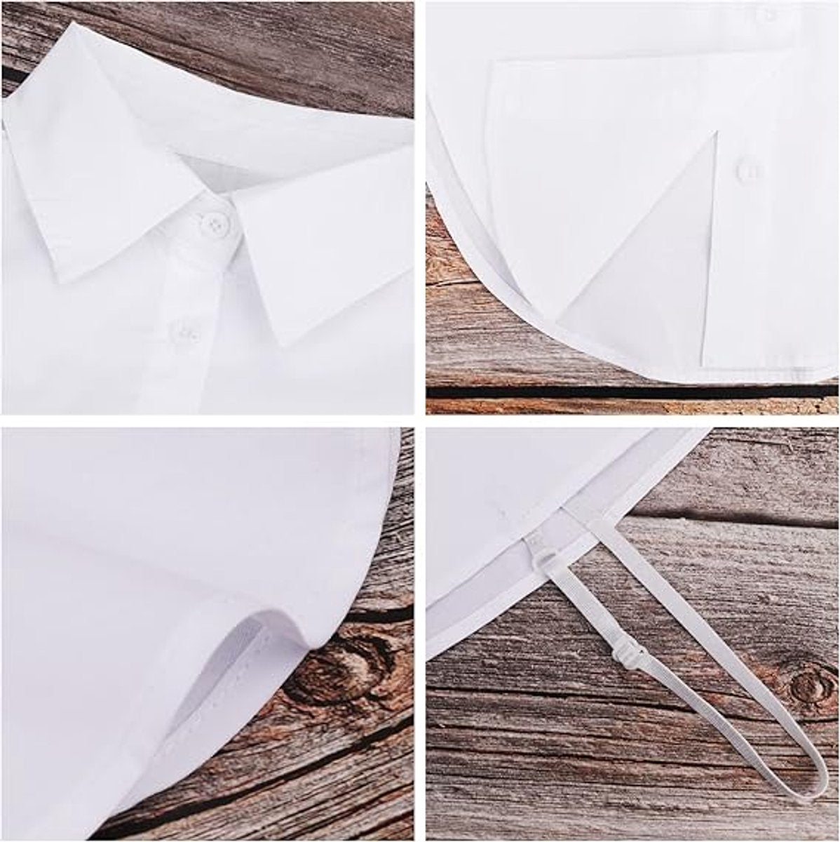 2 pieces - Women's Shirt Collar - Shirt Collar - Detachable Collar - Small Shirt Collar - Faux Detachable Collar - Detachable Pointed Collar - Small Collar - Pointed Collar - Shirt Replacement - Blouse - Adjustable - One Size - White, Black - Image 5