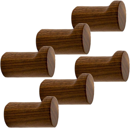 pieces - 3.5*3.5*5 cm - hook - wooden wall hooks - wall-mountable wooden hooks - sturdy clothes hook - decorative towel hook - for towels, hats and decorative clothing - home accessories - brown