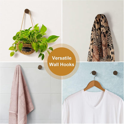 pieces - 3.5*3.5*5 cm - hook - wooden wall hooks - wall-mountable wooden hooks - sturdy clothes hook - decorative towel hook - for towels, hats and decorative clothing - home accessories - brown - Image 4