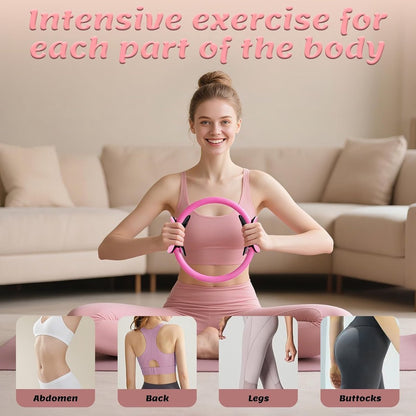 13-Piece Pilates Equipment Set for Women - Yoga & Fitness Set - Home Pilates Training Set - Home Gym Set - Exercise Bands - Resistance Band - Exercise Ball - Beginner Yoga Set with Pilates Ring, 24 cm Yoga Ball, 5 Resistance Bands, Magic Circle - Image 3