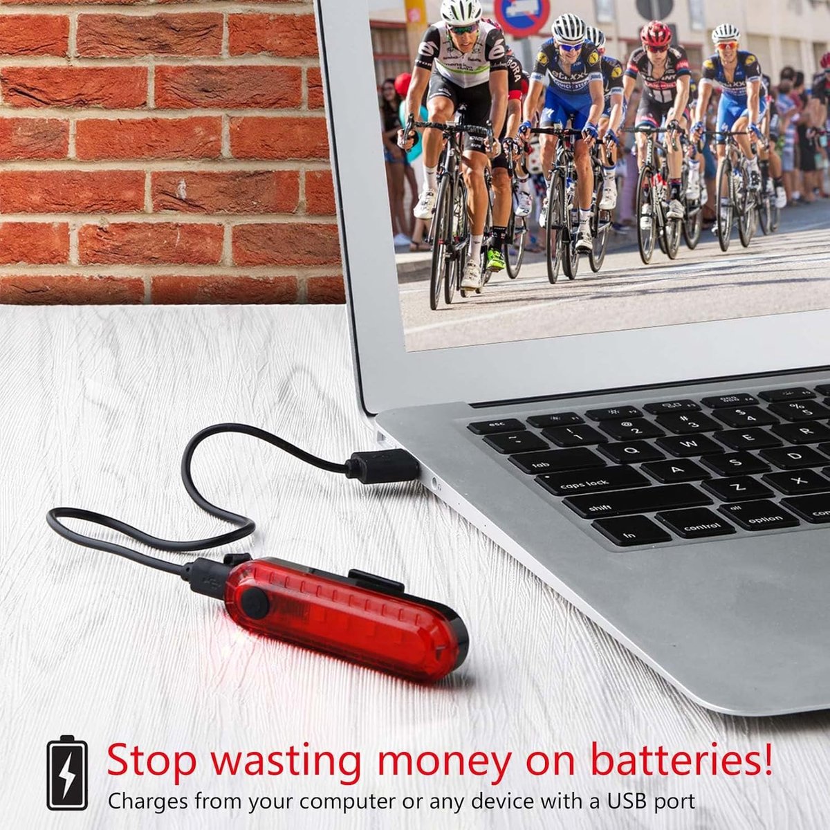 2-Piece Bicycle Light - Bicycle Rear Light - Bicycle Rear Lights - Front Light & Rear Light - USB Rechargeable Bicycle Lighting - LED Bicycle Light - Bicycle Lights - Drop-Resistant & Waterproof - Bicycle Light Suitable For Any Bike - for Night Riding - R - Image 3