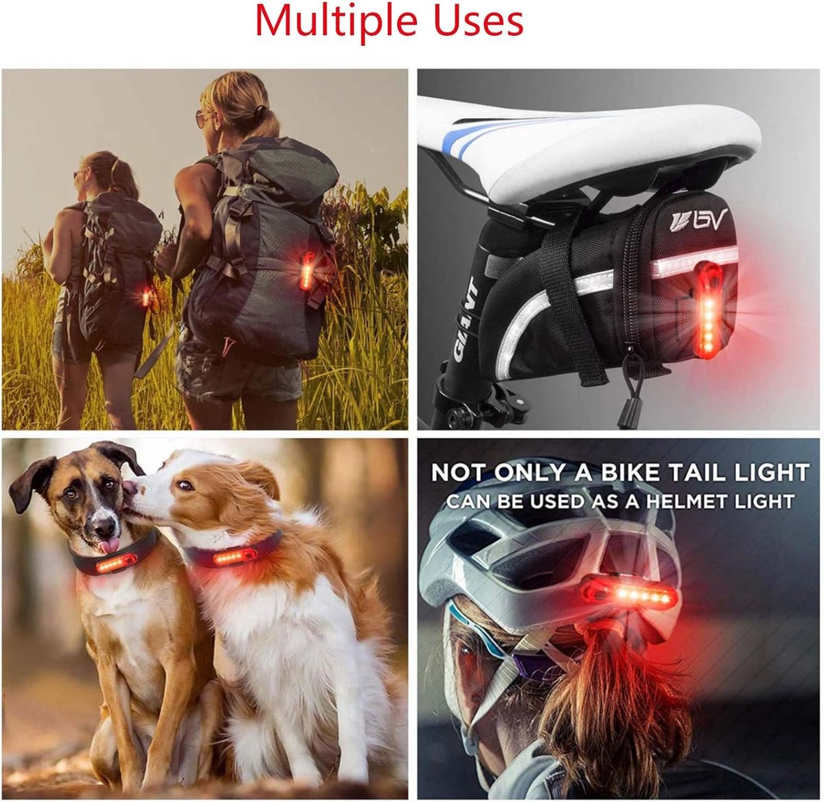 2-Piece Bicycle Light - Bicycle Rear Light - Bicycle Rear Lights - Front Light & Rear Light - USB Rechargeable Bicycle Lighting - LED Bicycle Light - Bicycle Lights - Drop-Resistant & Waterproof - Bicycle Light Suitable For Any Bike - for Night Riding - R - Image 5