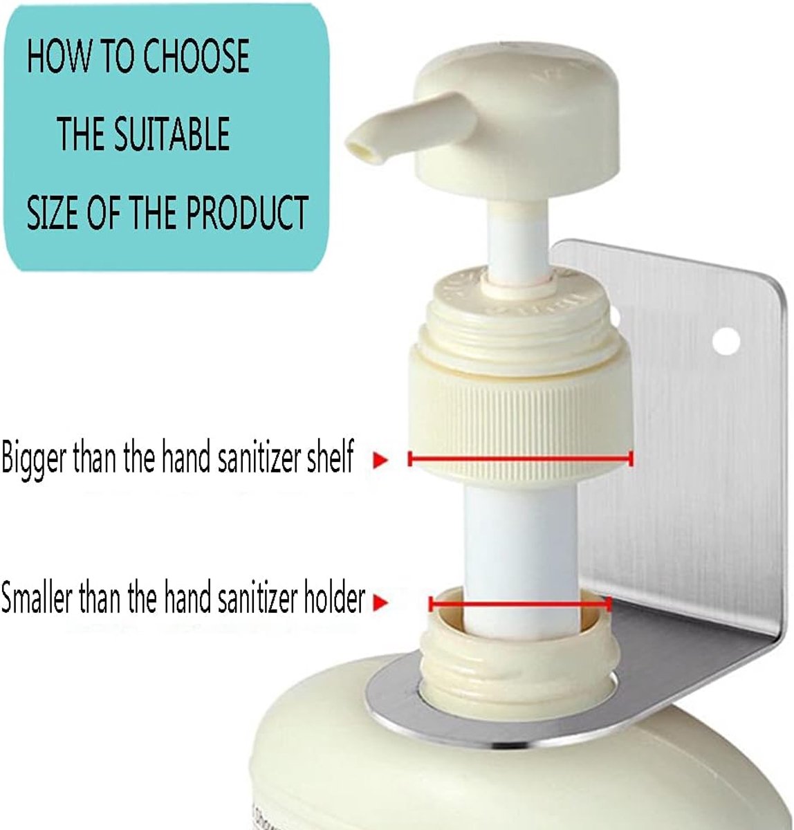 Pieces Wall-Mounted Soap Dispenser - Wall-Mounted Soap Dispenser - Hand Pump Holder - Wall-Mounted Shampoo Bottle Holder - Kitchen-Bathroom Organizer - Wall Bracket - Black - Image 5