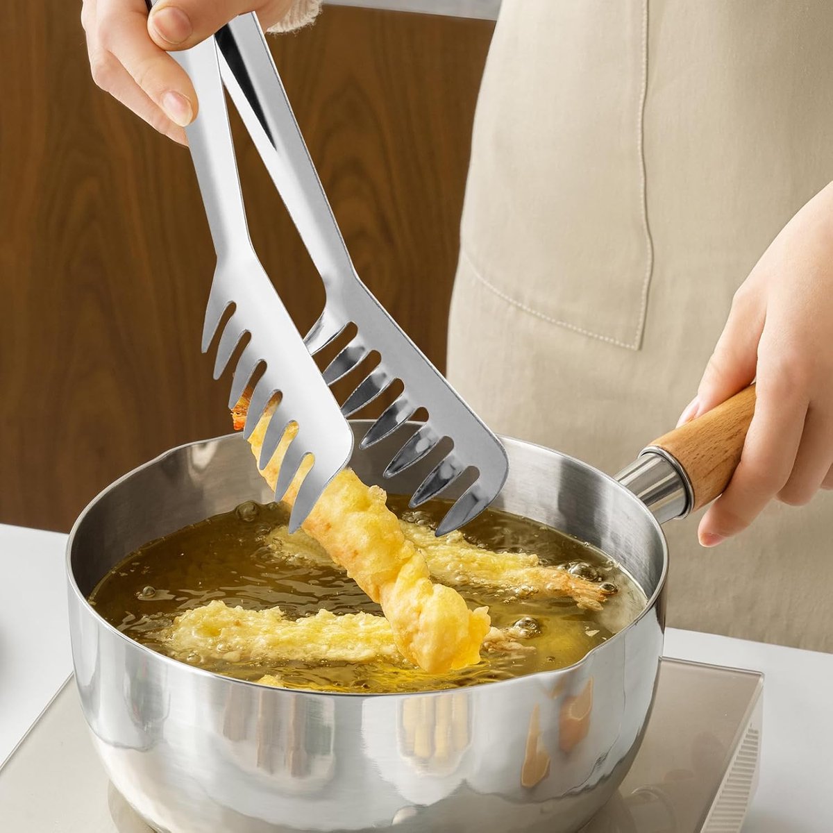 Spaghetti tongs - Kitchen tongs - Pasta tongs - Serving tongs - Spaghetti tongs - Pasta tongs - Stainless steel - Salad tongs - Universal tongs for cooking pasta, spaghetti, salads - Image 2