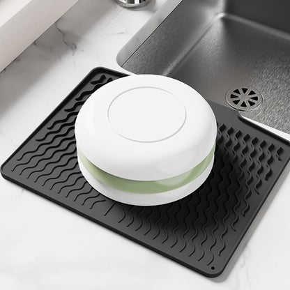 39*32 cm - Drain mat - Countertop drying mat - Foldable silicone drainer - kitchen drying mat - non-slip - silicone draining mat - for the sink, for kitchen utensils, cups, fruit and vegetables - black - Image 4